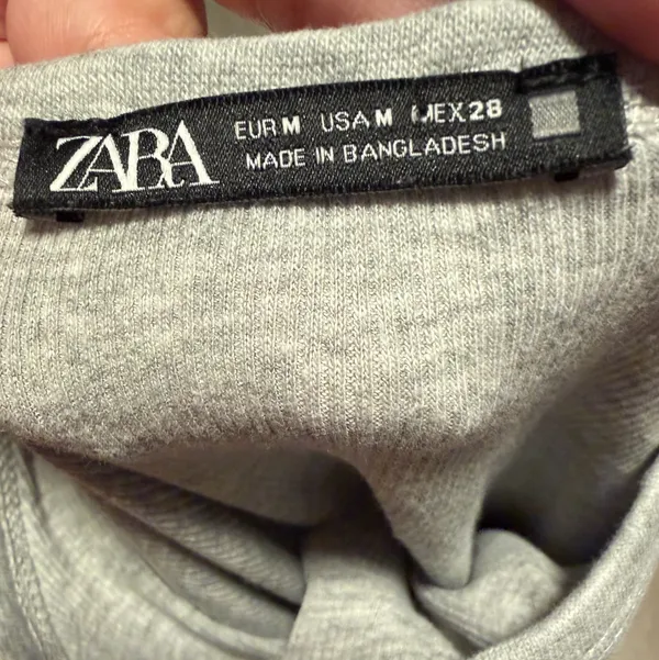 Zara grey ribbed long sleeve shirt (fitted) - Image 3