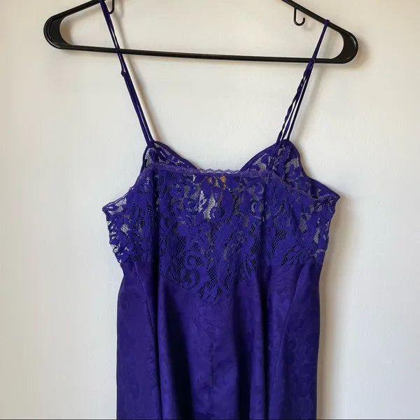 Vintage Victoria's Secret Purple Satin Slip - Image 3