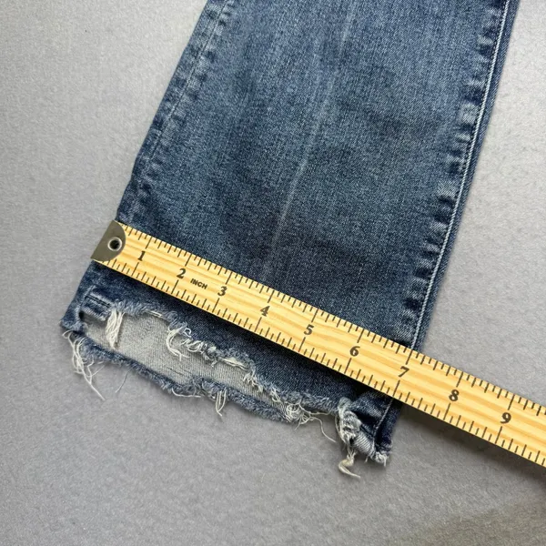 MOTHER The Insider Crop‎ Step Chew Jeans Dancing On Coals Blue Distressed 26 - Image 11