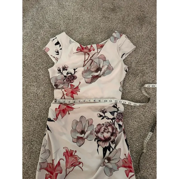 White House‎ Black Market White Lily Floral Print Cap Sleeve Dress Women’s Sz 6 - Image 6