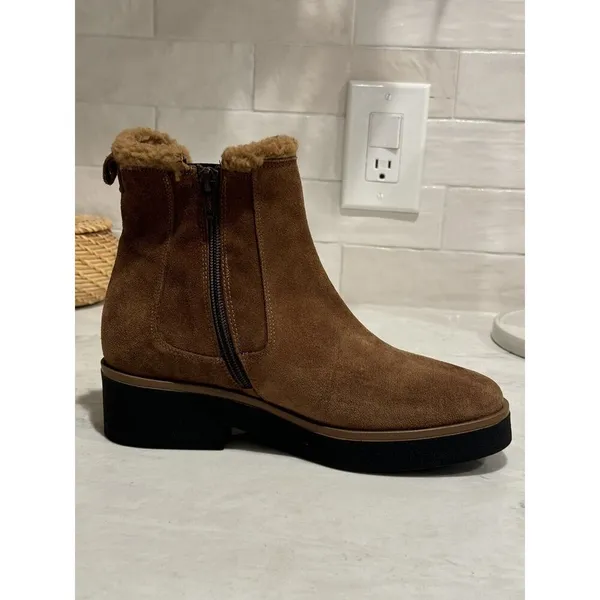 Sesto Meucci teddy Booties Suede Leather‎ Womens SZ 37 6.5 - Made in Italy NEW - Image 6