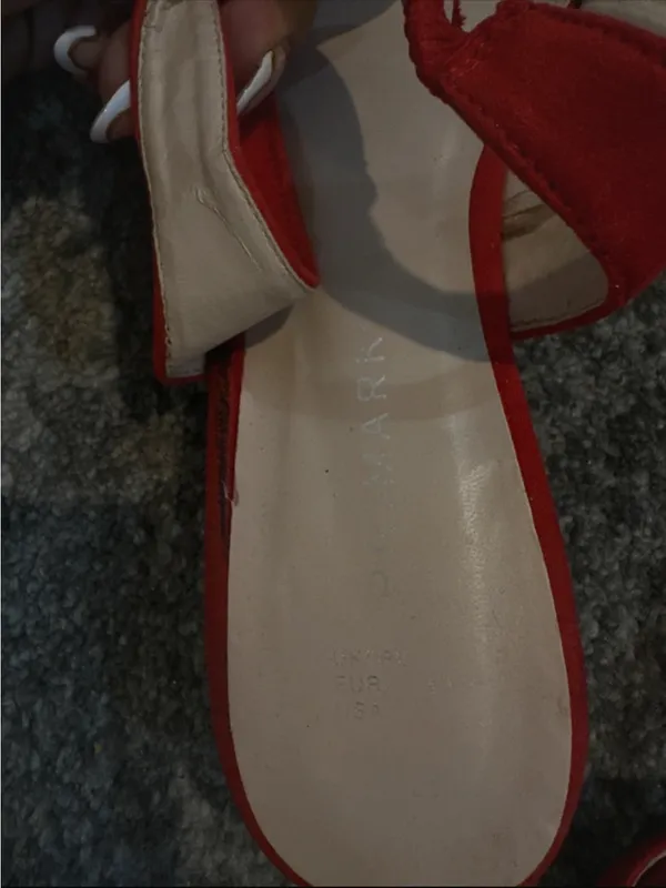 Primark Red Pointed Toe Slingback Flats - Image 5