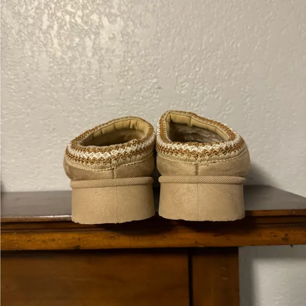 Falls Creek Cream Fuzzy Slippers - Image 3
