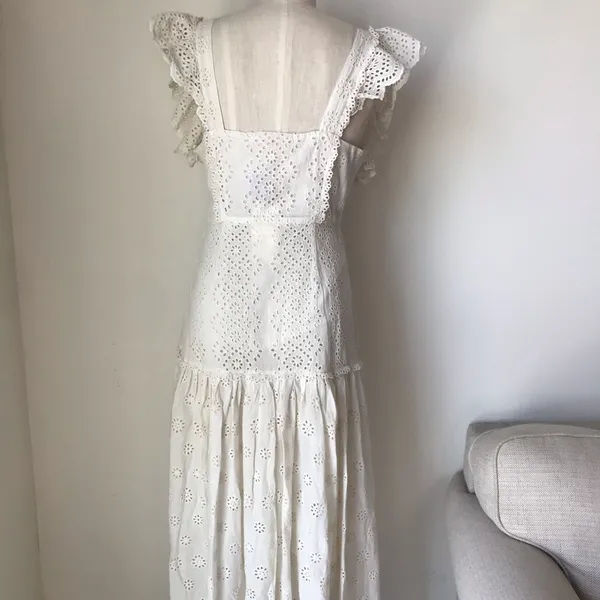 LOVESHACKFANCY Cressida White Maxi Dress - Image 8
