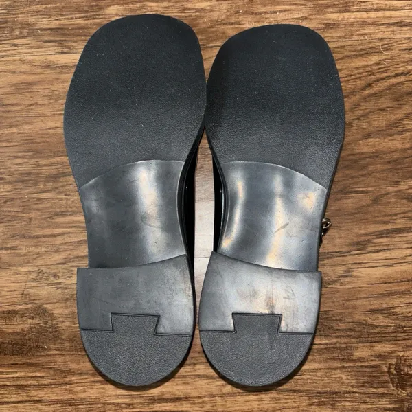 Black Flats with Glossy Finish and Strap Korean Mary Jane Size 8.5 - Image 8