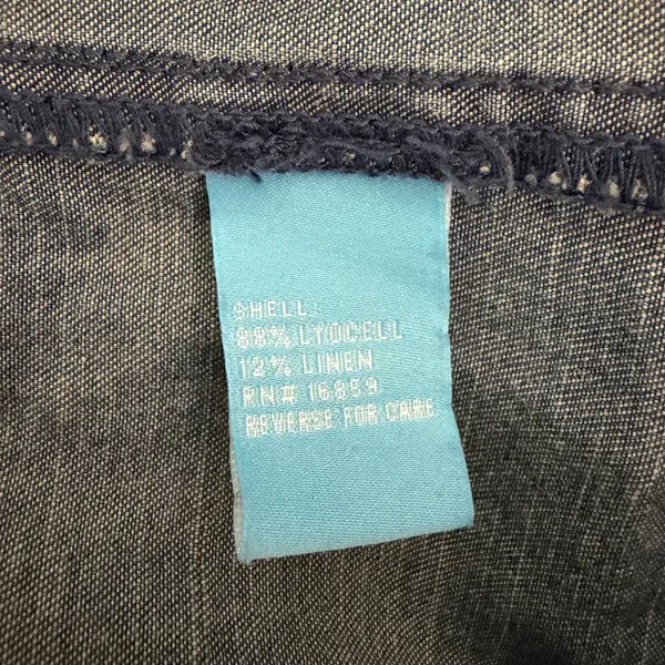 J.McLaughlin Denim Shirt Dress Womens Small Sleeveless Lyocell Linen Blend Blue‎ - Image 9