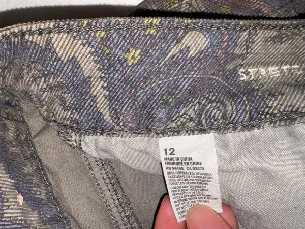 American Eagle Stretch Corduroy Paisley Shorts Green Size L - Image 4