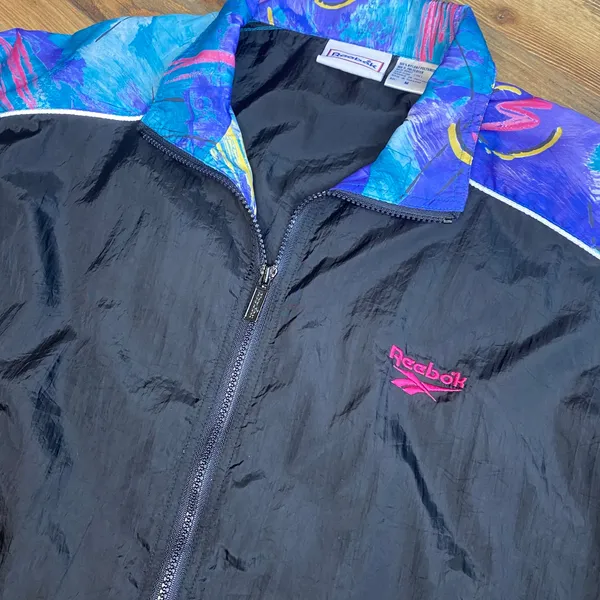 Vintage Reebok Windbreaker Jacket Retro Sport 80s 90s Nylon Medium Oversized - Image 11