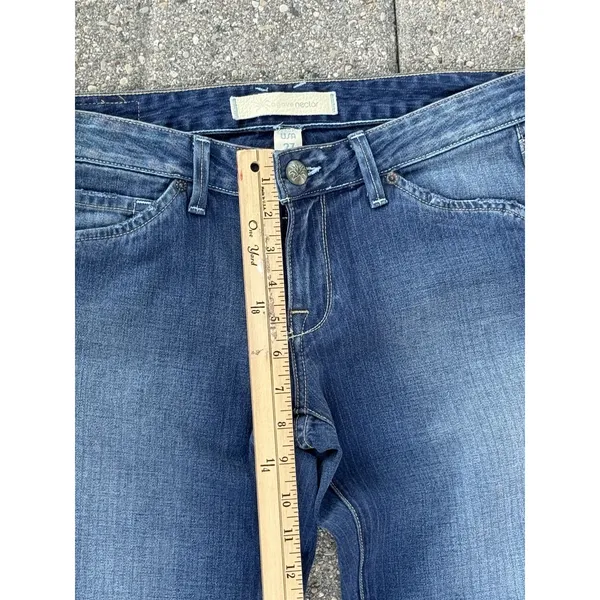 Agave Nectar Sirena Striped Flare Jeans Womens Size 27 Low Rise Denim Y2K USA - Image 10