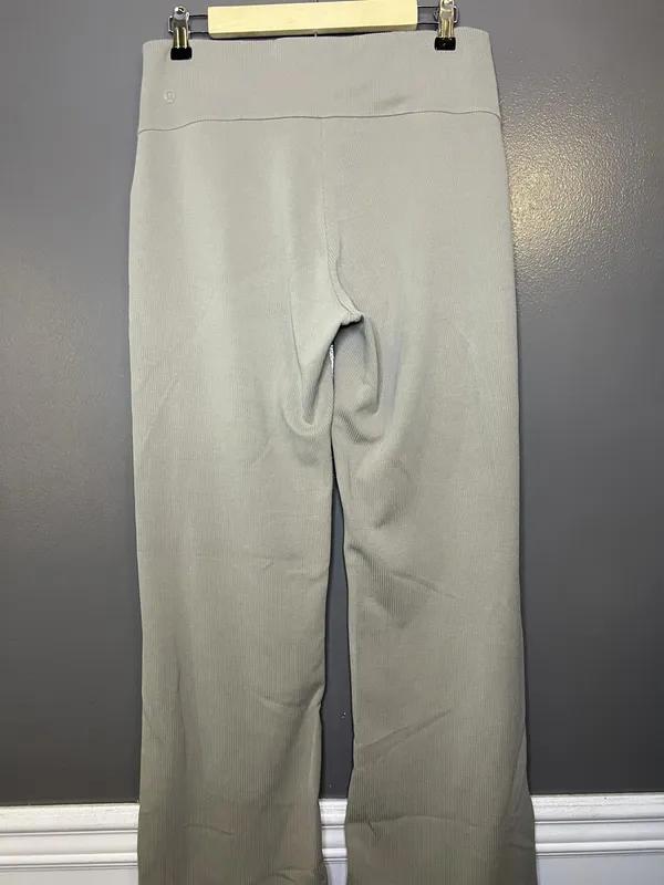 Lululemon Pants Womens 10 Gray Ribbed Knit Zip Hem Lounge Sweatpants LW5EUBS - Image 5