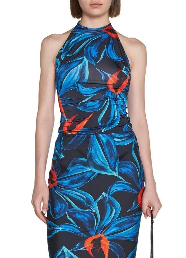 Louisa Ballou Halter Top Night Blooming Orchid Womens Size XS - Image 4
