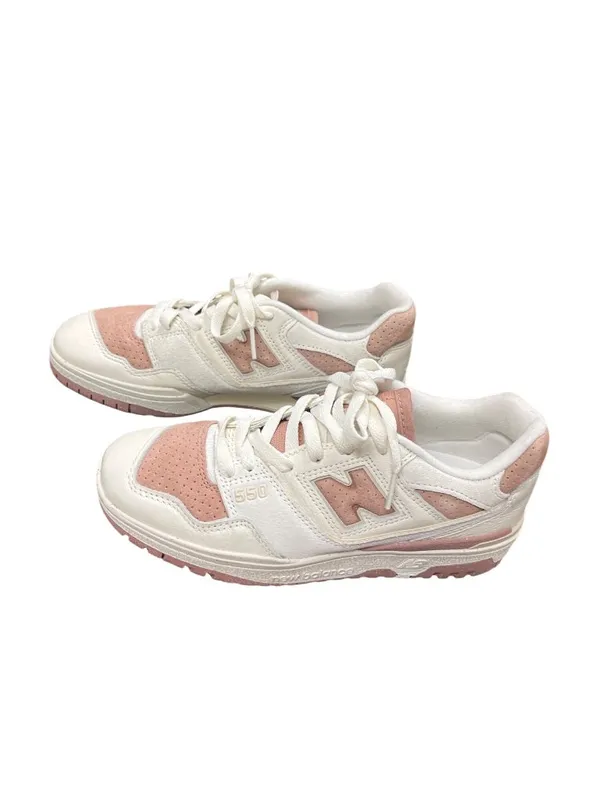 New Balance 550 wms white pink leather suede retro low sneakers sz 8B SKU 10-449 - Image 3