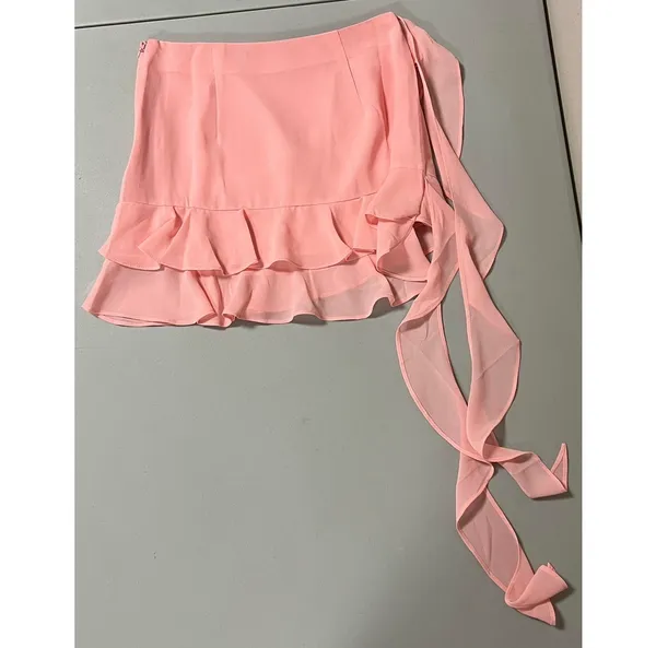 Pink Pastel Ruffle Y2K Mini Skirt Bottoms Size S 🎀✨ - Image 7