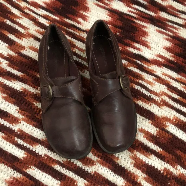 Vintage 90s Y2K Brown Genuine Leather Mary Jane shoes Chunky Loafers Bratz Preppy Lolita Dark Academia Buckles #gothic #grunge #whimsygoth #schoolgirl #cottagecore Size 8M - Image 3