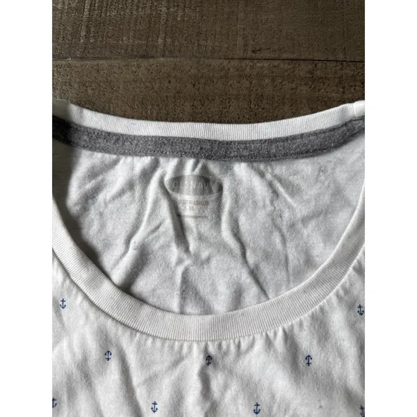 Old Navy Women's White Blue Anchors Soft Wash Short Sleeve Tee Size‎ XL - Image 2