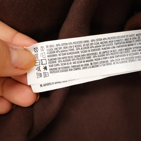 Forever 21 Sweat Shorts Womens L Brown Raw Hem Drawstring Fleece Good - Image 3