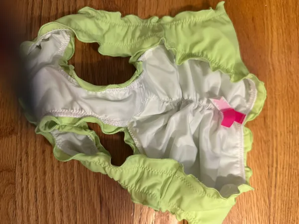 Victoria's Secret neon lime green ruffle bathing suit bottoms - Image 3