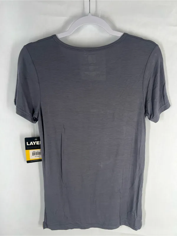 WonderWink Layers Slinky Knit Short Sleeve Tee Pewter Gray Size Small NWT - Image 7