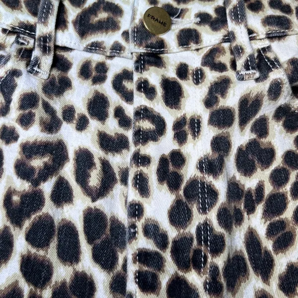 Frame‎ Womens Size 27 Ali High Rise Cigarette Leopard Print Jeans Trendy Chic - Image 15