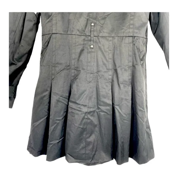 Kenneth Cole Black Trench Coat Sz L - Image 11