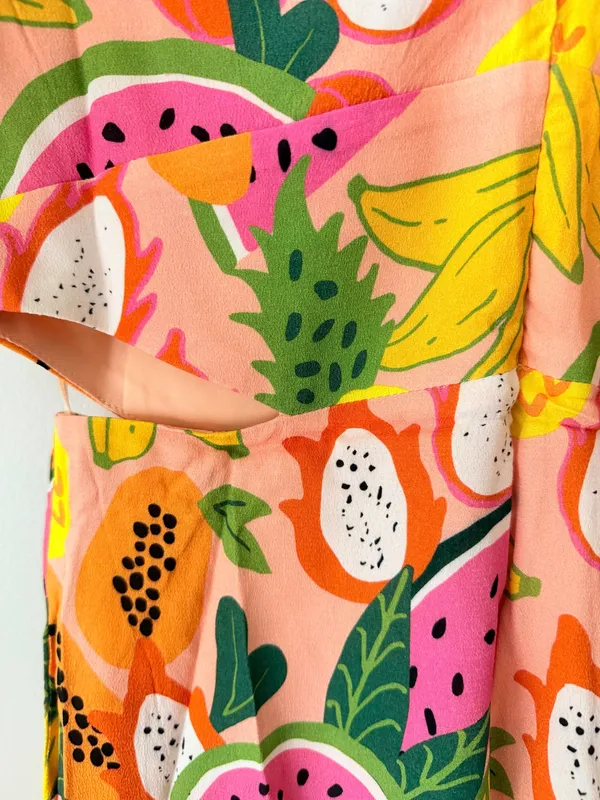 NWT Anthropologie Hutch Tropical Fruit Halter Cutout Romper, Size 4 - Image 12
