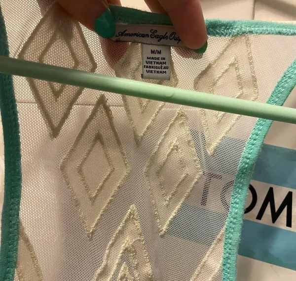 American Eagle Aqua spaghetti too with mesh details - Image 2