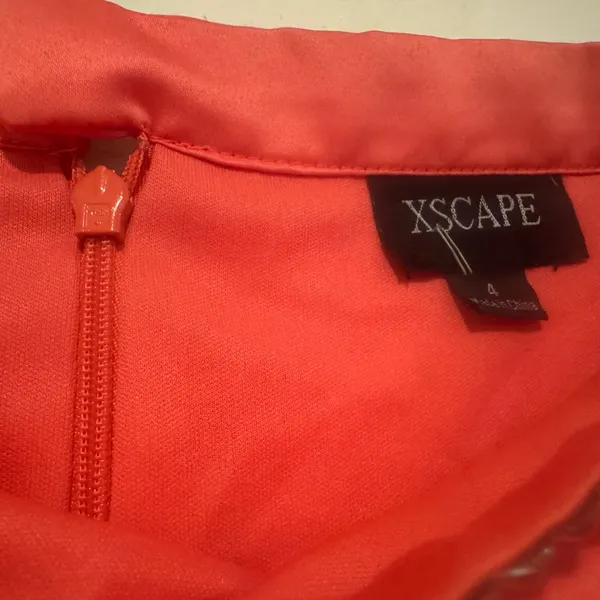 Xscape Vibrant Coral A-Line Skirt - Image 5