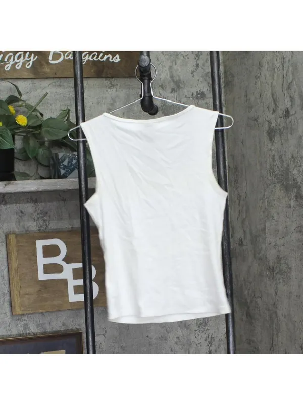 A New Day Womens Ribbed Tank Top 93517192 White S - Image 2