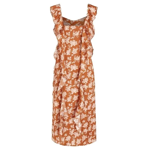 Nordstrom NWT Cider Woven Cowl Floral Ruffle Hem Maxi Dress Sz 6 - Image 7
