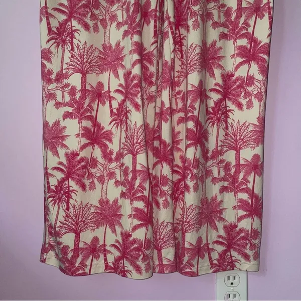 Bumblebella by Jill Martin QVC Small Dreamy Jersey Jumpsuit Pink Palms - Image 5