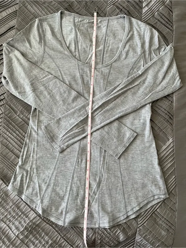 Lululemon heather grey between the lines long sleeve top - Image 5