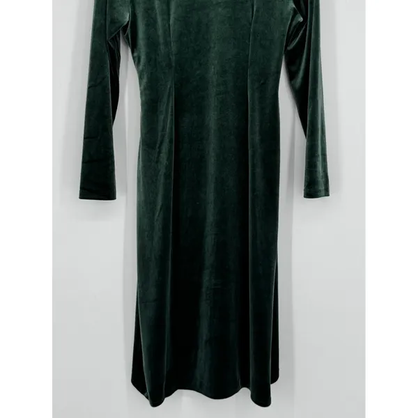 Banana Republic Velvet Knee-Length Faux Wrap Dress Small Green Party Cocktail - Image 9
