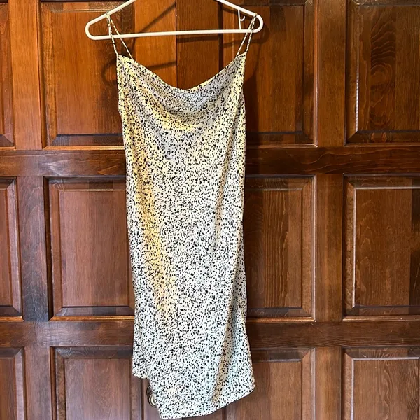 NWT Vero Moda Size Small Mini Short Dress‎ Yellow Summer Cowl Neckline Slip Cami - Image 4