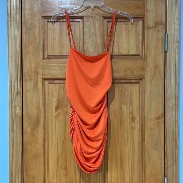 Orange Mini Dress Size Small Sleeveless - Image 5