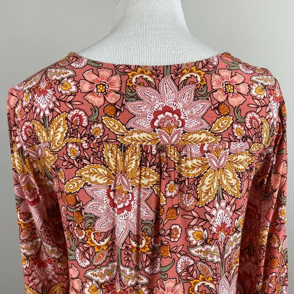 Ann Taylor LOFT Blouse Womens Small Floral Multicolor‎ V-Neck Long Sleeve Top - Image 10