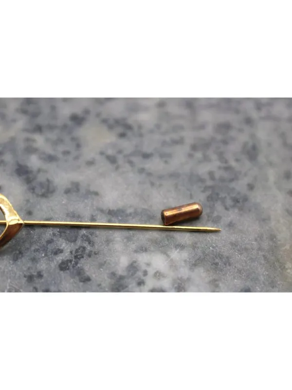 Vintage Victorian Romantic Gold Tone Heart Stick Pin Lapel, Hat, Scarf or Ties - Image 4