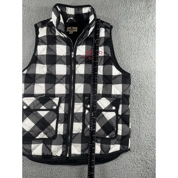 Woolrich Vest‎ Women Large Duck Down Plaid Quilted Puffer Full Zip Classic - Image 4