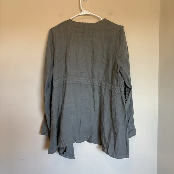 BACI Italian Linen Jacket Green Gray Medium 5181683‎ KAK - Image 5