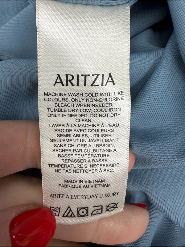 Aritzia Contour Square Neck Dusty Blue Short Sleeve Bodysuit - Image 5