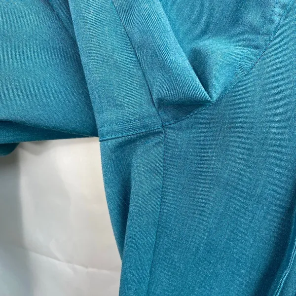 Grey's Anatomy women's teal elastic drawstring pocket‎ straight scrubs pants M - Image 3