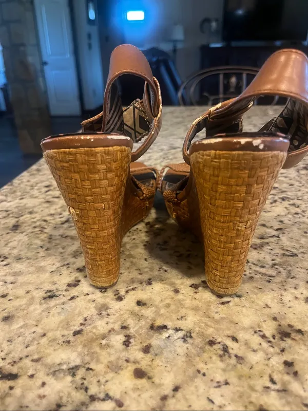 Jessica Simpson Tan Woven Strap Slingback Sandals - Image 3