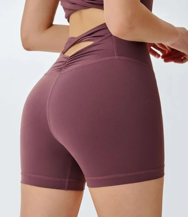 Berlook Activewear Purple Cut Out Shorts 3" - Image 2
