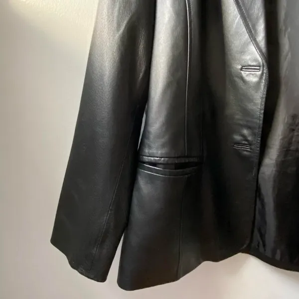 Vintage Y2K George Black Leather Blazer 🔥 - Image 4