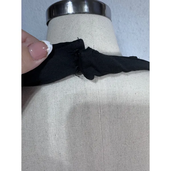 Black Beaded V Neck Evening Gown Formal Sleeveless Petite‎ Short Hem Women's - Image 4