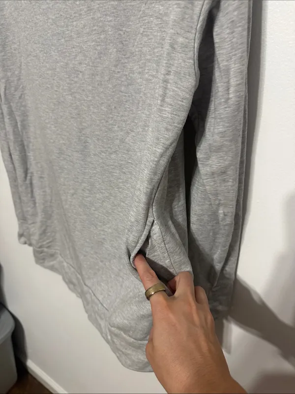Aerie Light Gray Hooded Pullover Sweatshirt - Image 3