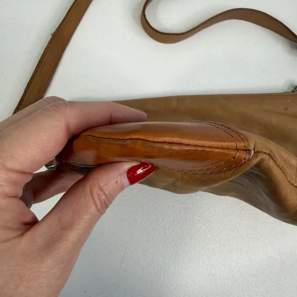 GIORGIA MILANI Crossbody‎ Bag Purse Shoulder Tan Italian Leather Western Conchos - Image 7