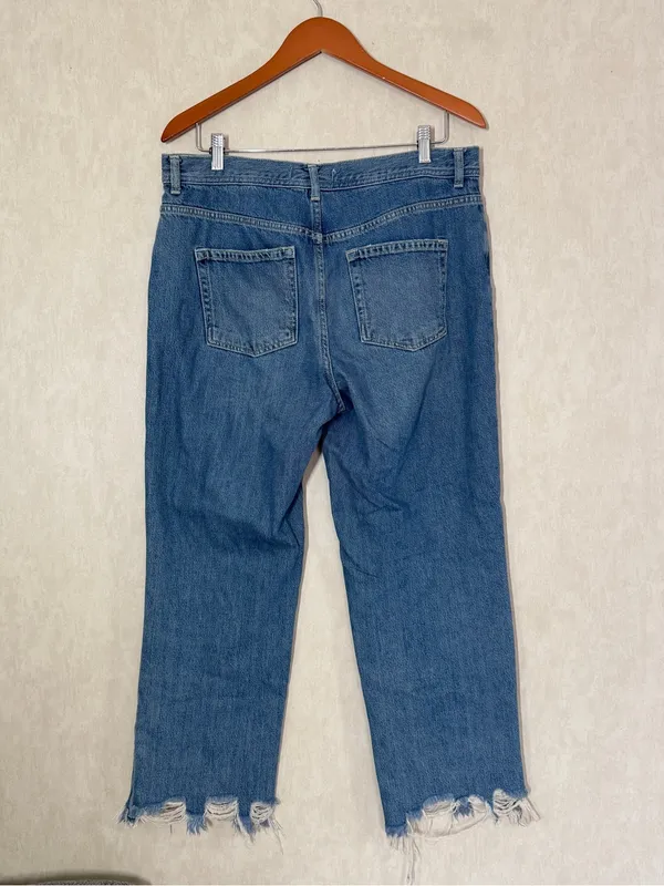 We The Free Women’s Maggie Mid Rise Raw Hem Straight Leg Jeans Sequoia Blue 31 - Image 5