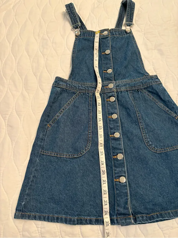 H&M Denim Overall Dress Size 6 - Image 10