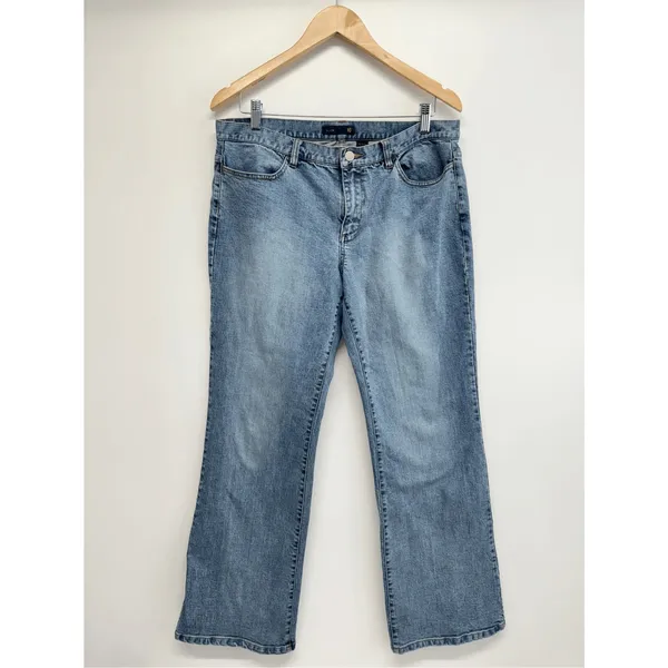 J Crew Jeans Size 10 Womens Blue Cotton Blend Straight Leg Mid Rise‎ - Image 2