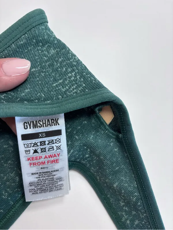 Gymshark Adapt Fleck Halterneck Sports Bra Green Size XS NWOT - Image 3